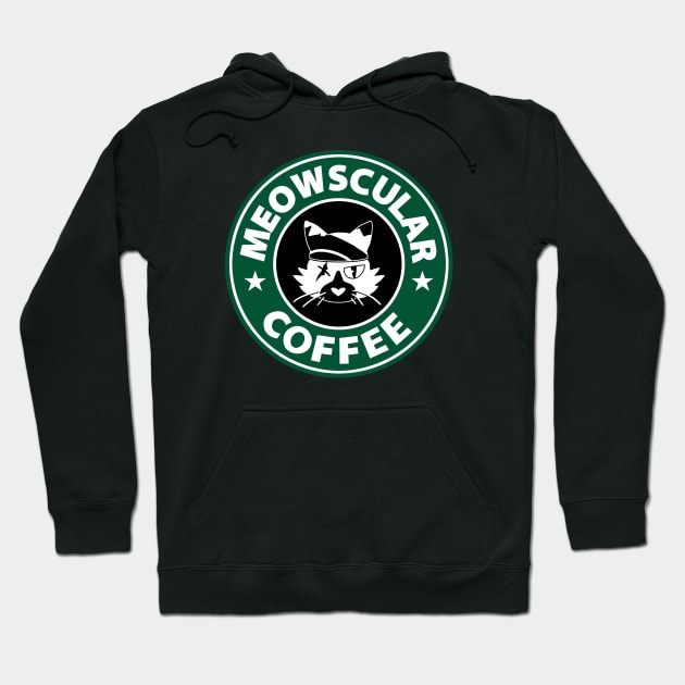 Meowscular Coffee Hoodie by CCDesign